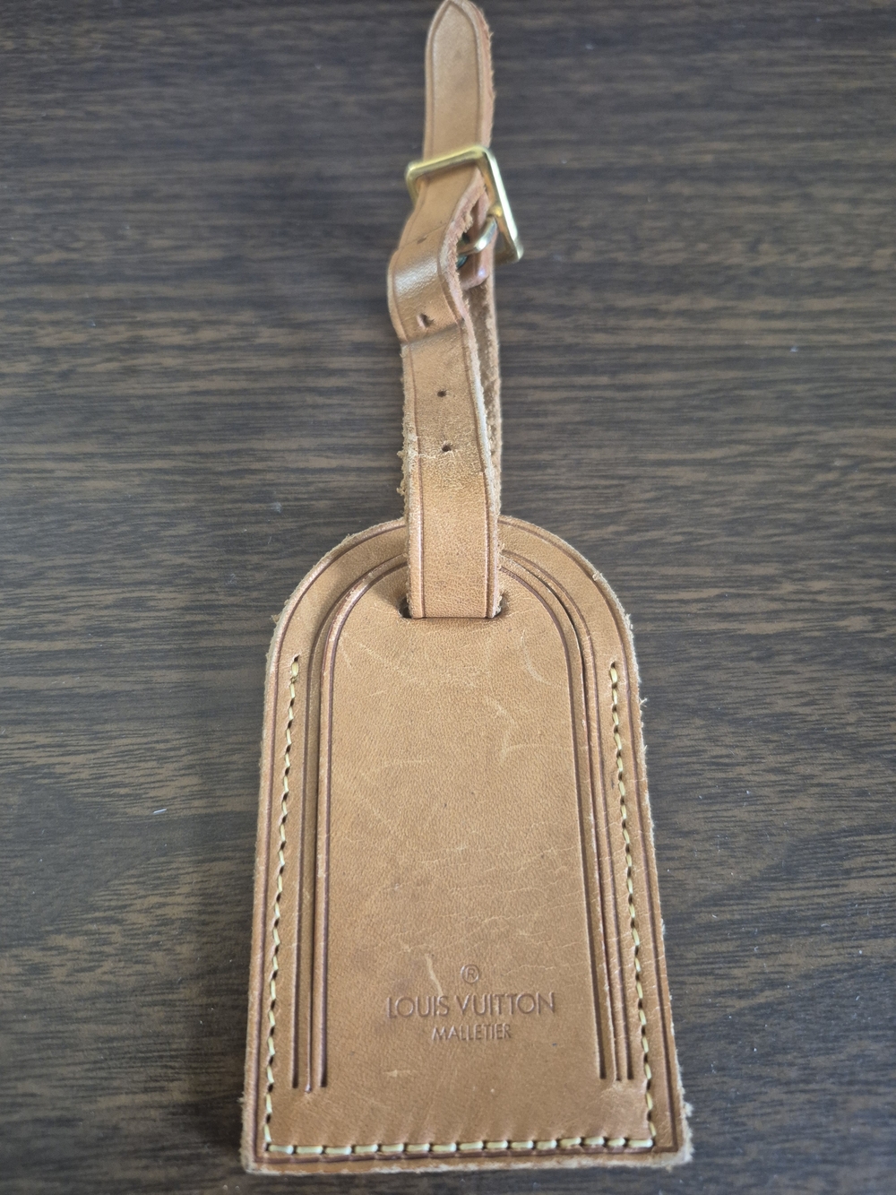 Louis Vuitton Tan Leather Luggage Tag